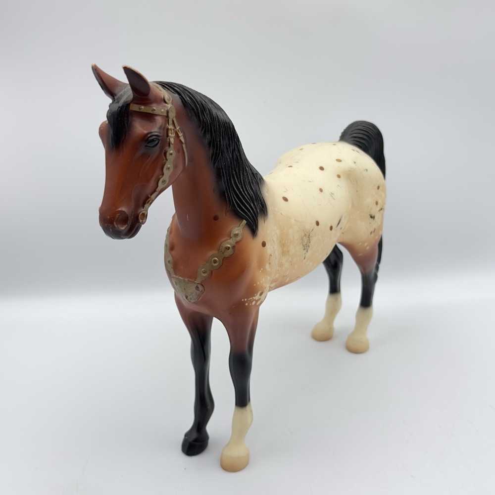 Vtg Breyer Horse White Tan Spotted  Plastic Toy Figure Collectible 10in‎ x 10in